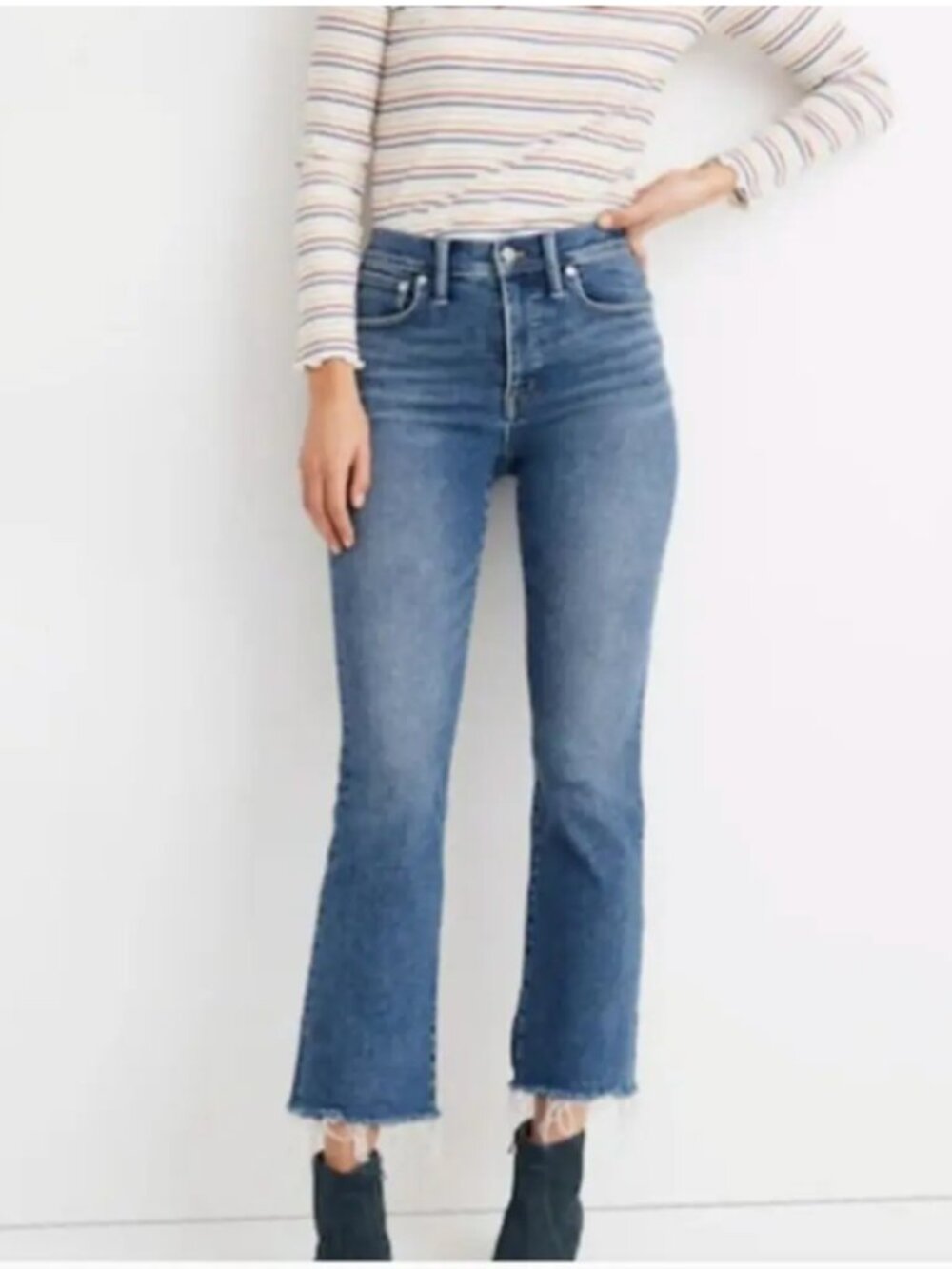 Madewell Cali Demi-Boot Jeans in Medium Blue Denim Size 24